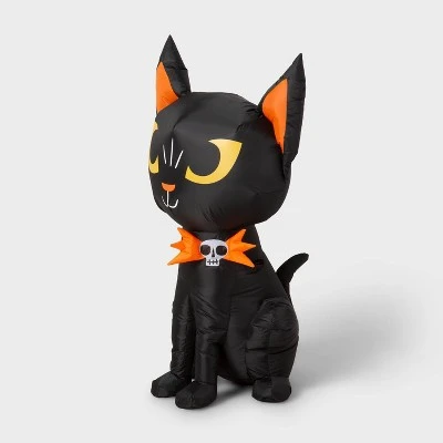 Hyde & EEK! Boutique 3.5' LED Inflatable Black Cat Halloween Decoration - Hyde & EEK! Boutique™ 2 Hyde & EEK! Boutique 3.5' LED Inflatable Black Cat Halloween Decoration - Hyde & EEK! Boutique™ - Image 2