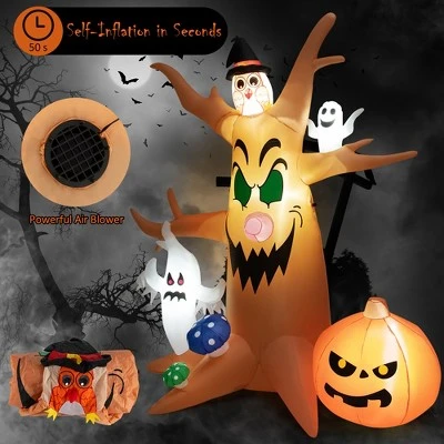 Costway 8 FT Halloween Outdoor Dead Tree Bright Halloween Outdoor Decoration with Stakes & Tethers 2 Costway 8 FT Halloween Outdoor Dead Tree Bright Halloween Outdoor Decoration with Stakes & Tethers - Image 2