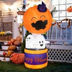 Tangkula 6FT Halloween Inflatable Decoration Inflatable Pumpkin Hot Air Balloon with Ghosts Bright LED Lights Waterproof Air Blower 2 Sandbags -HYDE & EEK BOUTIQUE Store GUEST d7a48a50 f6ef 4daf b39a 9077b5bbe000