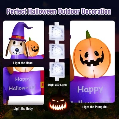 Costway 5 FT Long Halloween Inflatable Dachshund Dog with Pumpkin Self Inflating Yard 6 Costway 5 FT Long Halloween Inflatable Dachshund Dog with Pumpkin Self Inflating Yard - Image 6