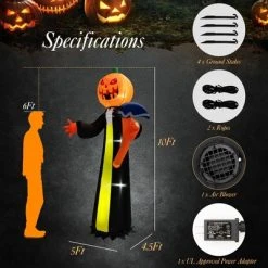 Costway 10FT Halloween Inflatable Pumpkin Ghosts w/ Built-in LEDs 10 Costway 10FT Halloween Inflatable Pumpkin Ghosts w/ Built-in LEDs -HYDE & EEK BOUTIQUE Store GUEST da0d50bd e3f9 47ab b1b3 81619b5adcb3