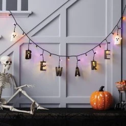 Hyde & EEK! Boutique 25ct LED "Beware" Halloween String Lights Orange/Purple/White - Hyde & EEK! Boutique™