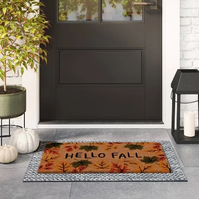 Hyde & EEK! Boutique 1'2"x2'6" 'Hello Fall' Leaves Coir Halloween Doormat - Hyde & EEK! Boutique™ 1 Hyde & EEK! Boutique 1'2"x2'6" 'Hello Fall' Leaves Coir Halloween Doormat - Hyde & EEK! Boutique™