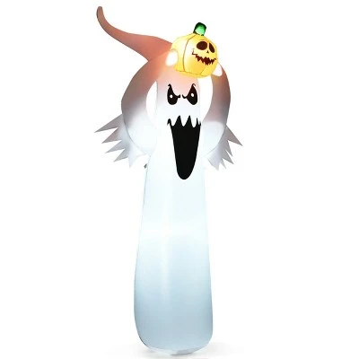 Costway 6FT Halloween Inflatable Blow Up Ghost w/ Pumpkin LED Lights Yard Decoration 8 Costway 6FT Halloween Inflatable Blow Up Ghost w/ Pumpkin LED Lights Yard Decoration - Image 8