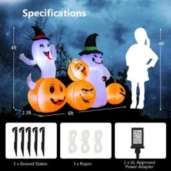 Costway 6 FT Long Halloween Inflatable Decor 4 Pumpkins & Ghosts w/ Built-in LED Lights 17 Costway 6 FT Long Halloween Inflatable Decor 4 Pumpkins & Ghosts w/ Built-in LED Lights -HYDE & EEK BOUTIQUE Store GUEST e72c1f99 14c6 4b12 9739 b740e0aac71c