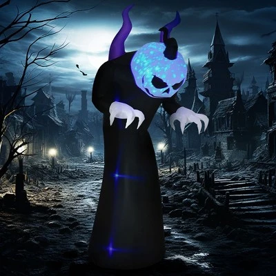 Outsunny HOMCOM 7' Halloween Inflatables Outdoor Decorations Pumpkin Reaper, Ghost Blow Up LED Yard Decor for Garden, Lawn, Party, Holiday, Waterproof 2 Outsunny HOMCOM 7' Halloween Inflatables Outdoor Decorations Pumpkin Reaper, Ghost Blow Up LED Yard Decor for Garden, Lawn, Party, Holiday, Waterproof - Image 2