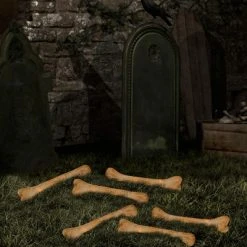 Northlight 6ct Bone Shaped Halloween Lights - 9.75ft Black Wire