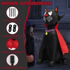 Tangkula 4.7FT Tall Halloween Inflatable Decoration Blow Up Vampire Black Cat with Crimson Cape Halloween Decor with Bright LED Lights -HYDE & EEK BOUTIQUE Store GUEST e8410a8f c51f 4786 889a 8a761b60b914