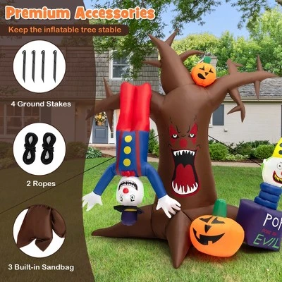 Costway 8 FT Halloween Inflatable Tree Giant Blow-up Spooky Dead Tree with Pop-up Clowns 7 Costway 8 FT Halloween Inflatable Tree Giant Blow-up Spooky Dead Tree with Pop-up Clowns - Image 7