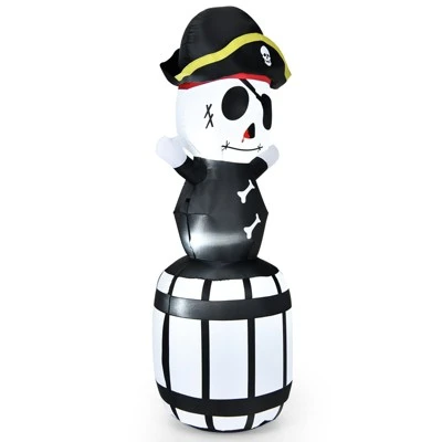 Tangkula 8FT Halloween Inflatable Pirate Barrel Quick Air Blow Holiday Decoration Blow Up Halloween Pirate w/ LED Lights 2 Tangkula 8FT Halloween Inflatable Pirate Barrel Quick Air Blow Holiday Decoration Blow Up Halloween Pirate w/ LED Lights - Image 2