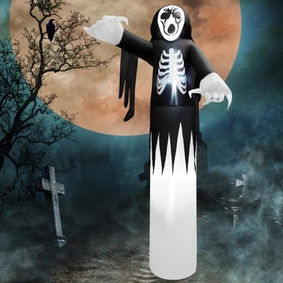 Tangkula 12 FT Halloween Inflatable Skeleton Decoration w/ Built-in LEDs Inflatable Scull Face Ghost 1 Tangkula 12 FT Halloween Inflatable Skeleton Decoration w/ Built-in LEDs Inflatable Scull Face Ghost