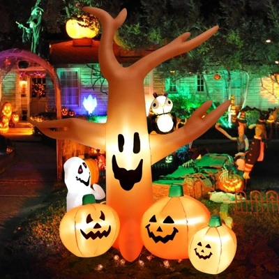Tangkula 8FT Halloween Inflatable Decoration, Blow Up Dead Tree w/ Waterproof Air Blower Built-in LED Lights Holiday Decor w/ Ghost Owl Pumpkin 7 Tangkula 8FT Halloween Inflatable Decoration, Blow Up Dead Tree w/ Waterproof Air Blower Built-in LED Lights Holiday Decor w/ Ghost Owl Pumpkin - Image 7