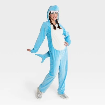 Adult Blue Shark Halloween Costume Jumpsuit - Hyde & EEK! Boutique™ 2 Adult Blue Shark Halloween Costume Jumpsuit - Hyde & EEK! Boutique™ - Image 2
