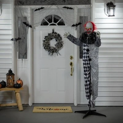 Northlight Spooky Town 5.5' Animated Standing Clown with Glowing Eyes Halloween Decoration 1 Northlight Spooky Town 5.5' Animated Standing Clown with Glowing Eyes Halloween Decoration
