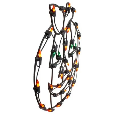 Northlight 14" Jack-O-Lantern Double Sided Halloween Window Silhouette Decoration - Orange/Green 2 Northlight 14" Jack-O-Lantern Double Sided Halloween Window Silhouette Decoration - Orange/Green - Image 2