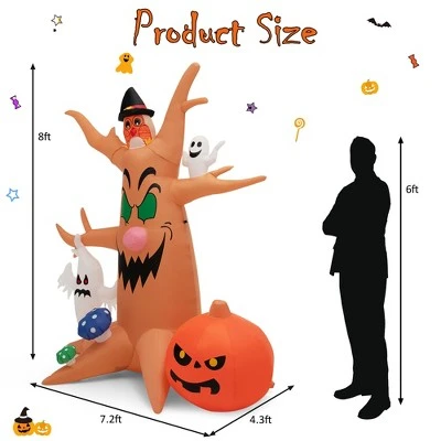 Costway 8 FT Halloween Outdoor Dead Tree Bright Halloween Outdoor Decoration with Stakes & Tethers 9 Costway 8 FT Halloween Outdoor Dead Tree Bright Halloween Outdoor Decoration with Stakes & Tethers - Image 9