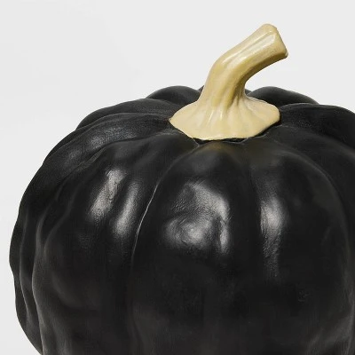 Hyde & EEK! Boutique Falloween Small Black Sheltered Porch Pumpkin Halloween Decorative Sculpture - Hyde & EEK! Boutique™ 2 Hyde & EEK! Boutique Falloween Small Black Sheltered Porch Pumpkin Halloween Decorative Sculpture - Hyde & EEK! Boutique™ - Image 2