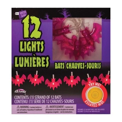 Fun World Funworld Glowing Bats String Lights | 5.9 Foot String w/ 12 LED Lights 1 Fun World Funworld Glowing Bats String Lights | 5.9 Foot String w/ 12 LED Lights