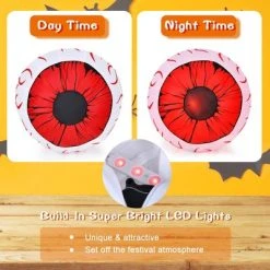 Costway 2 Pack 3 FT Halloween Inflatable Eyeballs w/ Air Blower & Red LED Lights -HYDE & EEK BOUTIQUE Store GUEST ef50991a 0d61 4772 a206 0d7c28b92ae4