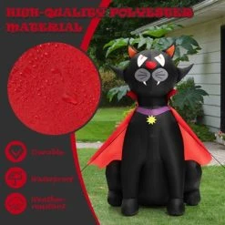 Tangkula 4.7FT Tall Halloween Inflatable Decoration Blow Up Vampire Black Cat with Crimson Cape Halloween Decor with Bright LED Lights -HYDE & EEK BOUTIQUE Store GUEST f05e45d7 bc5d 4e2c b6e4 1e5135649a94