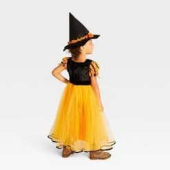 Toddler Witch Halloween Costume Dress with Hat - Hyde & EEK! Boutique™ Multicolor