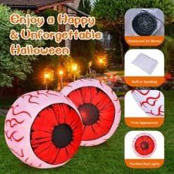 Costway 2 Pack 3 FT Halloween Inflatable Eyeballs w/ Air Blower & Red LED Lights -HYDE & EEK BOUTIQUE Store GUEST f2c385b0 6890 46fd 98eb 7ca0133edbb8