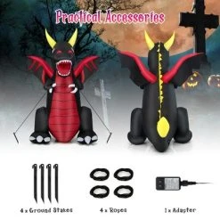 Costway 8 FT Halloween Inflatable Fire Dragon Giant Blow up Decoration with LED Lights -HYDE & EEK BOUTIQUE Store GUEST f3bc3da5 c77d 4f12 aef0 7f96afd7265c