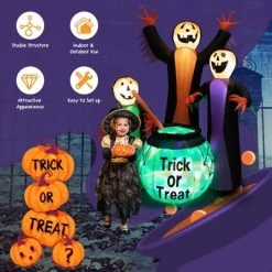 Costway 8FT Inflatable Halloween Witches Holding Cauldron Yard Decor w/ Colorful Lights -HYDE & EEK BOUTIQUE Store GUEST f54313de 73c3 4e45 aaae 69eae40630fe