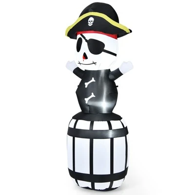 Tangkula 8FT Halloween Inflatable Pirate Barrel Quick Air Blow Holiday Decoration Blow Up Halloween Pirate w/ LED Lights 1 Tangkula 8FT Halloween Inflatable Pirate Barrel Quick Air Blow Holiday Decoration Blow Up Halloween Pirate w/ LED Lights