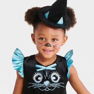 Toddler Pom Pom Cat Witch Halloween Costume Dress with Accessories - Hyde & EEK! Boutique™ 2 Toddler Pom Pom Cat Witch Halloween Costume Dress with Accessories - Hyde & EEK! Boutique™ - Image 2