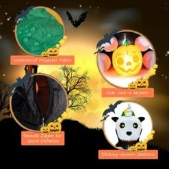 Tangkula 5FT Tall Halloween Inflatable Decoration Inflatable Skeleton Unicorn with Pumpkin Lantern Built-in LED Lights & Waterproof Air Blower -HYDE & EEK BOUTIQUE Store GUEST f710d0c9 5c90 40db 95dc 099641a92de3