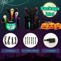 Costway 8FT Inflatable Halloween Witches Holding Cauldron Yard Decor w/ Colorful Lights -HYDE & EEK BOUTIQUE Store GUEST f8117264 6ecd 4c45 9600 71626ce422ae
