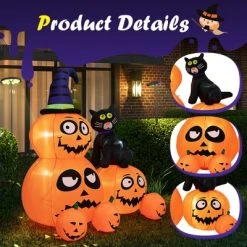 Tangkula 6 FT Inflatable Pumpkin Combo with Wizard's Hat & Cat Blow-up Yard Decoration with Built-in LED Light Powerful Air Blower 12 Tangkula 6 FT Inflatable Pumpkin Combo with Wizard's Hat & Cat Blow-up Yard Decoration with Built-in LED Light Powerful Air Blower -HYDE & EEK BOUTIQUE Store GUEST f8f3aea7 99fd 4055 ae18 05fcbba9bfac