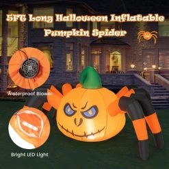 Costway 5 FT Long Halloween Inflatable Pumpkin Spider Blow-up Decoration with LED Light 12 Costway 5 FT Long Halloween Inflatable Pumpkin Spider Blow-up Decoration with LED Light -HYDE & EEK BOUTIQUE Store GUEST fac468ee b186 42d1 a32f 31fcd25dfcb7